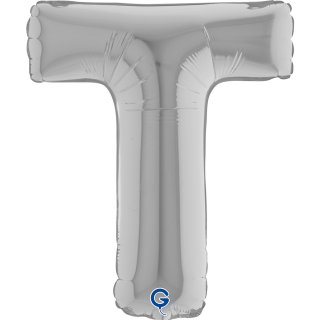 Fóliové MINI PÍSMENO T, velikost 36cm, stříbrná barva (zn. GRABO)