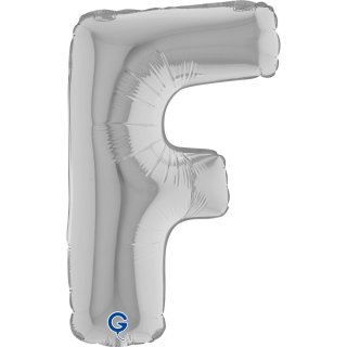 Fóliové MINI PÍSMENO F, velikost 36cm, stříbrná barva (zn. GRABO)