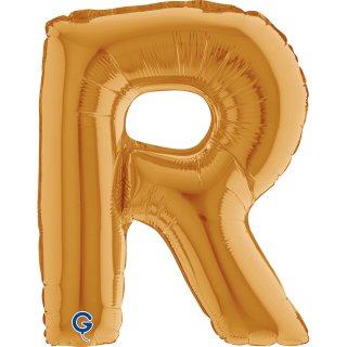 Fóliové MINI PÍSMENO R, velikost 36cm, zlatá barva (zn. GRABO)