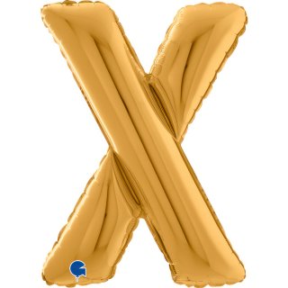Fóliové PÍSMENO X, velikost 66cm, zlatá barva (zn. GRABO)