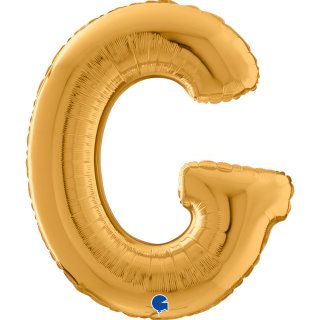 Fóliové PÍSMENO G, velikost 66cm, zlatá barva (zn. GRABO)