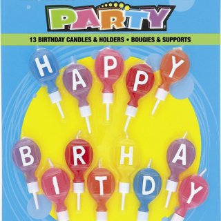 Dortové svíčky - Happy birthday balónky (zn. UNIQUE)