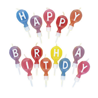 Dortové svíčky - Happy birthday balónky (zn. UNIQUE)