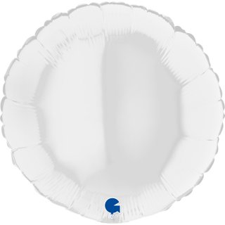 Fóliový balónek KRUH, 46cm, lesklá bílá barva (zn. GRABO)