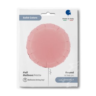 Fóliový balónek KRUH, 46cm, matná světle růžová barva (zn. GRABO)