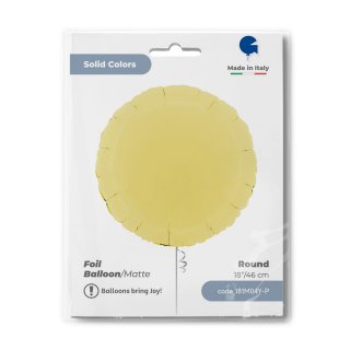 Fóliový balónek KRUH, 46cm, matná světle žlutá barva (zn. GRABO)