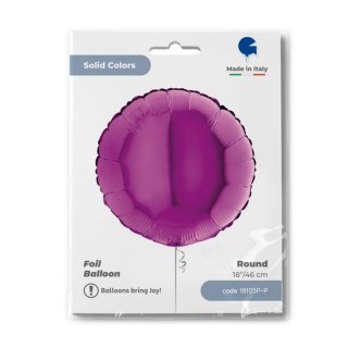 Fóliový balónek KRUH, 46cm, lesklá tmavě fialová barva (zn. GRABO)