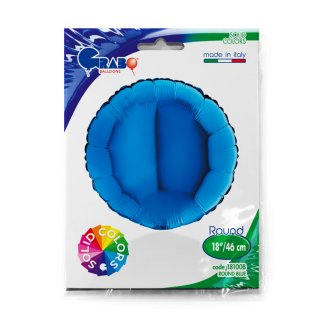 Fóliový balónek KRUH, 46cm, lesklá modrá barva (zn. GRABO)