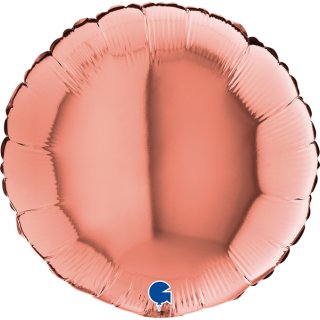 Fóliový balónek KRUH, 46cm, lesklá rosegold růžová barva (zn. GRABO)