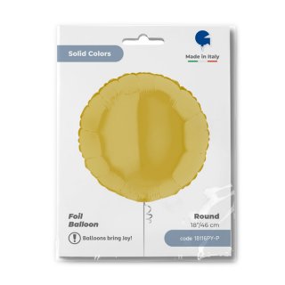 Fóliový balónek KRUH, 46cm, pastelová žlutá barva (zn. GRABO)