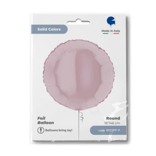 Fóliový balónek KRUH, 46cm, pastelová světle růžová barva (zn. GRABO)