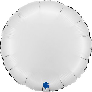 Fóliový balónek KRUH, 46cm, sáténová bílá barva (zn. GRABO)