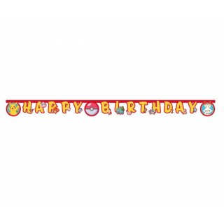 Závěsný banner / girlanda Happy Birthday POKÉMONI, délka 2m (zn. Procos)