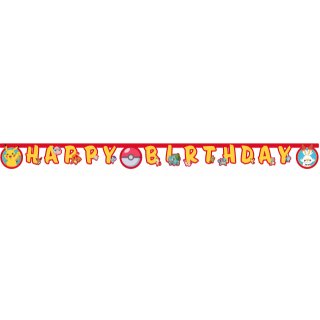 Závěsný banner / girlanda Happy Birthday POKÉMONI, délka 2m (zn. Procos)