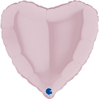 Fóliový balónek SRDCE / srdíčko, 46cm, pastelová růžová barva (zn. GRABO)