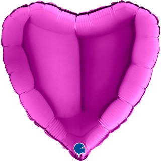 Fóliový balónek SRDCE / srdíčko, 46cm, lesklá fialová barva (zn. GRABO)
