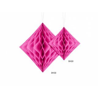 Dekorativní papírový diamant, tmavě růžový, velikost 30cm (zn. PartyDeco)