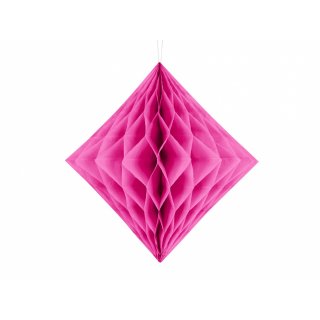 Dekorativní papírový diamant, tmavě růžový, velikost 30cm (zn. PartyDeco)