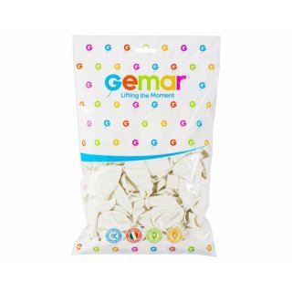 Latexový balónek GEMAR, pastelový, bílý (G90 - #001), průměr 26cm