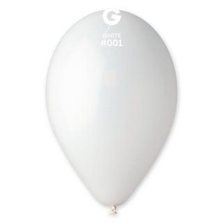 Latexový balónek GEMAR, pastelový, bílý (G90 - #001), průměr 26cm