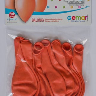 Latexové balónky GEMAR, pastelové, oranžové (G90 - #004), průměr 26cm - set 10ks