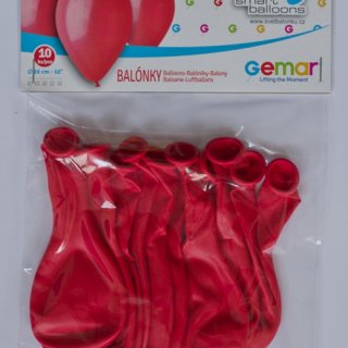 Latexové balónky GEMAR, pastelové, červené (G90 - #045), průměr 26cm - set 10ks