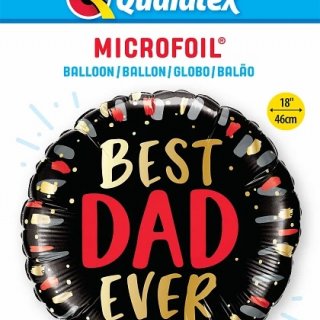 Fóliový kruh BEST DAD EVER / Nejlepší táta, velikost 46cm (zn. Qualatex)