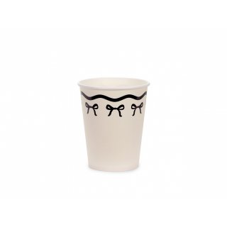 KELÍMKY papírové - krémové s mašlí, objem 220ml - set 6ks (zn. PartyDeco)