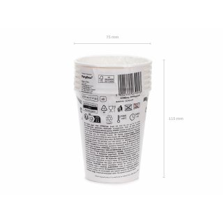 KELÍMKY papírové - krémové s mašlí, objem 220ml - set 6ks (zn. PartyDeco)