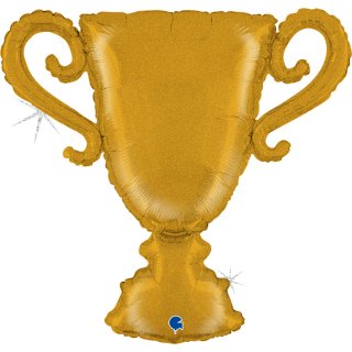 Fóliový balónek POHÁR, zlatá barva, velikost 84cm (zn. GRABO)