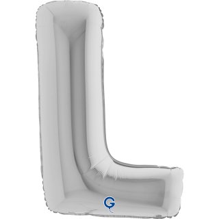 Fóliové PÍSMENO L, stříbrná barva, velikost 102cm (zn. GRABO)