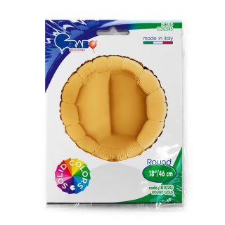 Fóliový balónek KRUH, 46cm, lesklá zlatá barva (zn. GRABO)