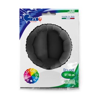 Fóliový balónek KRUH, 46cm, lesklá černá barva (zn. GRABO)