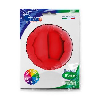 Fóliový balónek KRUH, 46cm, lesklá červená barva (zn. GRABO)