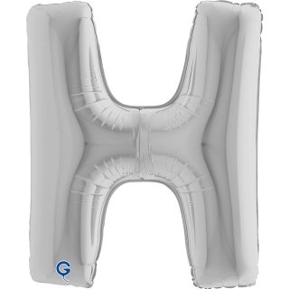 Fóliové PÍSMENO H, stříbrná barva, velikost 102cm (zn. GRABO)