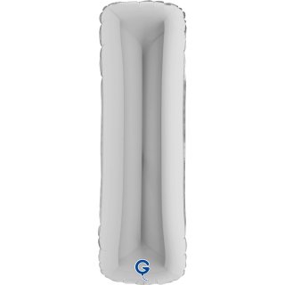 Fóliové PÍSMENO I, stříbrná barva, velikost 102cm (zn. GRABO)