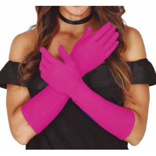 Rukavičky dlouhé - tmavě růžová barva, délka 42cm (zn. Fiestas Guirca)