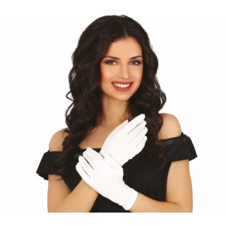 Rukavičky krátké - bílá barva, délka 23cm (zn. Fiestas Guirca)