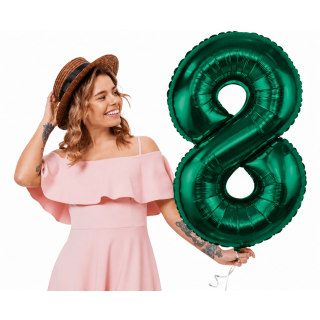 Fóliová ČÍSLICE 8, smaragdově zelená barva, velikost 85cm (zn. Godan, Beauty&Charm)