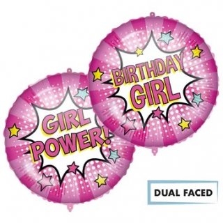 Fóliový KRUH GIRL POWER komiks, růžový, 46cm (zn. Procos)
