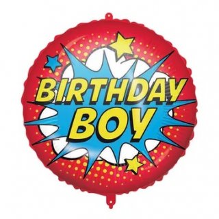Fóliový kruh BIRTHDAY BOY - komiks, červeno-modrý, 46cm (zn. Procos)