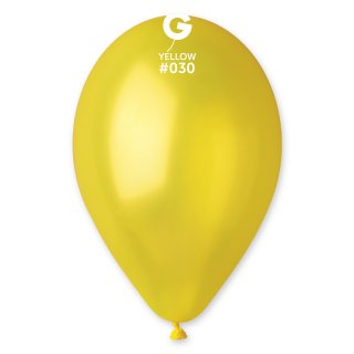 Latexový balónek GEMAR, metalický, žlutý (GM120 - #030), průměr 30cm