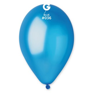 Latexový balónek GEMAR, metalický, modrý (GM120 - #036), průměr 30cm
