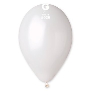 Latexový balónek GEMAR, metalický, bílý (GM120 - #029), průměr 30cm