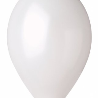 Latexový balónek GEMAR, metalický, bílý (GM120 - #029), průměr 30cm