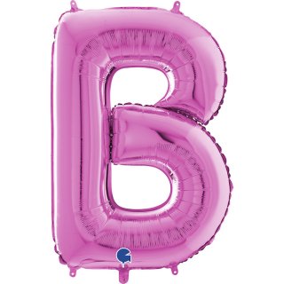 Fóliové písmeno B, růžová barva, velikost 66cm (zn. GRABO)