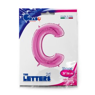 Fóliové písmeno C, růžová barva, velikost 66cm (zn. GRABO)