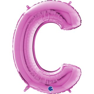 Fóliové písmeno C, růžová barva, velikost 66cm (zn. GRABO)