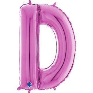 Fóliové písmeno D, růžová barva, velikost 66cm (zn. GRABO)