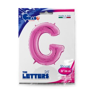 Fóliové písmeno G, růžová barva, velikost 66cm (zn. GRABO)